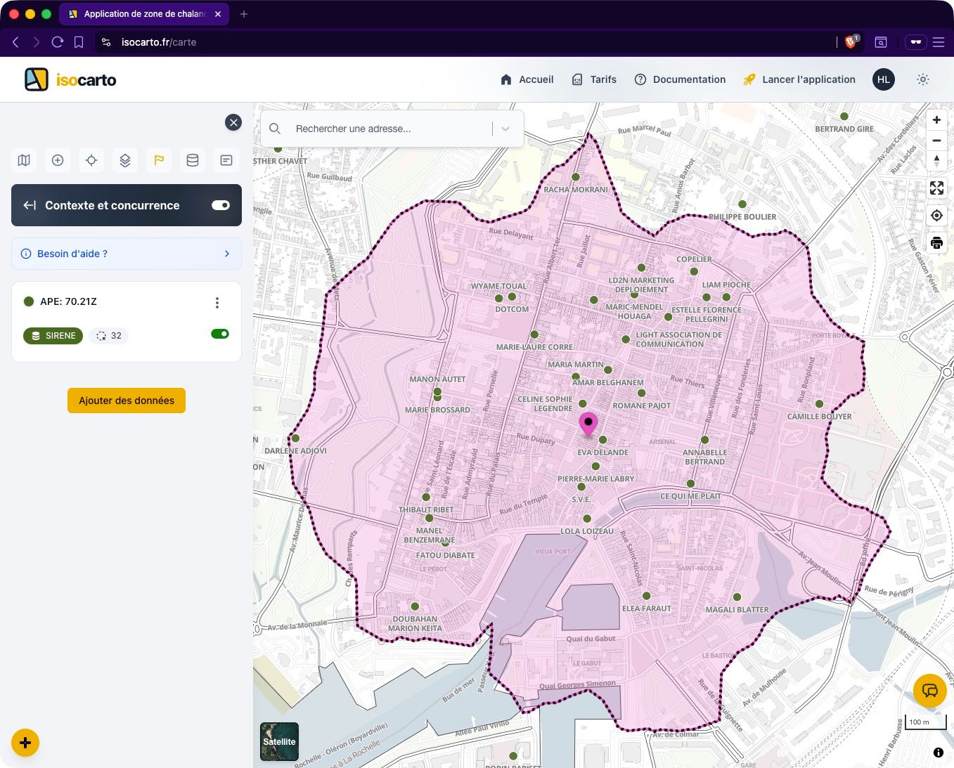 rendu des données sur la carte