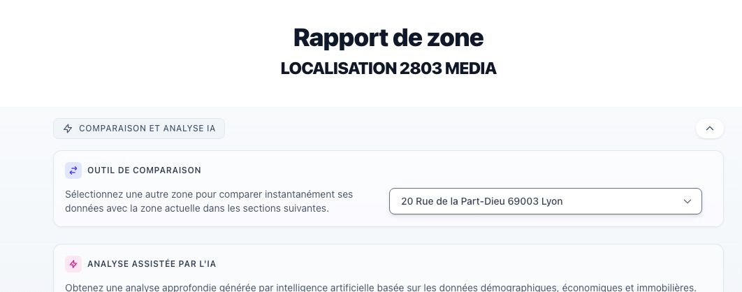 comparaison de zones