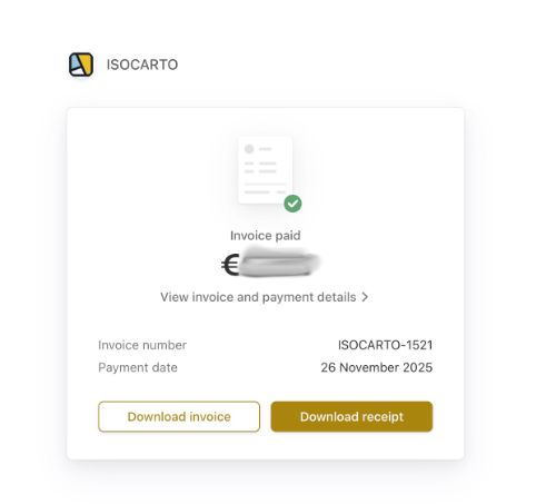 Détails d&#39;une facture avec options de téléchargement