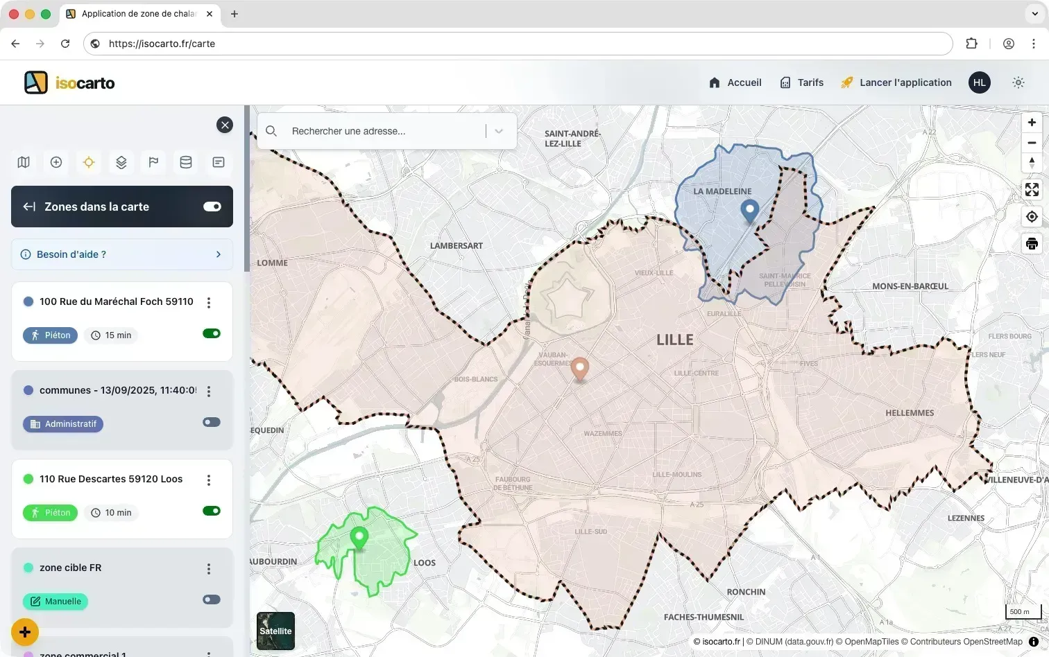 Présentation visuelle de l&#39;interface d&#39;Isocarto avec une carte interactive et des outils d&#39;analyse géographique