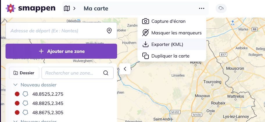 import de zones - smappen